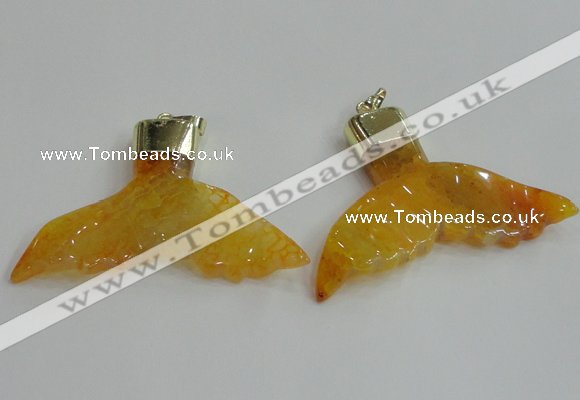 NGP2269 38*55mm - 40*60mm fishtail agate gemstone pendants