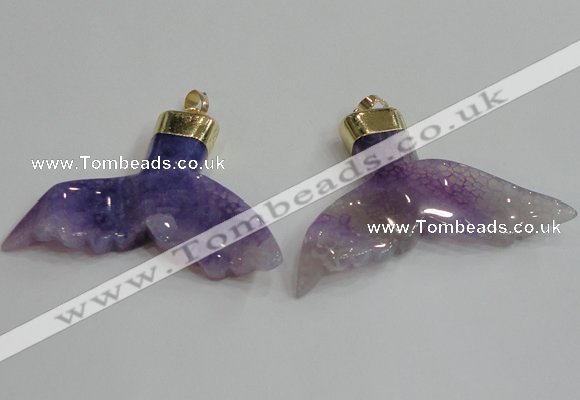 NGP2270 38*55mm - 40*60mm fishtail agate gemstone pendants