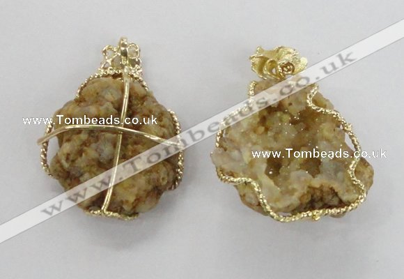 NGP2278 35*45mm - 45*50mm freeform druzy agate gemstone pendants