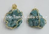 NGP2280 35*45mm - 45*50mm freeform druzy agate gemstone pendants