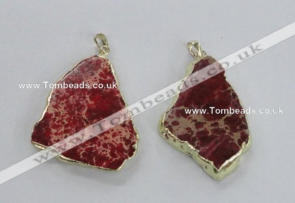 NGP2284 30*40mm - 40*50mm freeform sea sediment jasper pendants