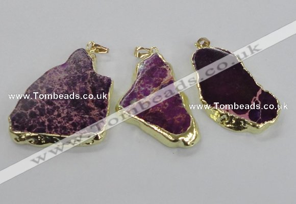 NGP2285 30*40mm - 40*50mm freeform sea sediment jasper pendants