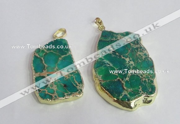 NGP2288 30*40mm - 40*50mm freeform sea sediment jasper pendants