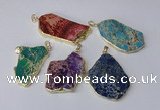 NGP2289 30*40mm - 40*50mm freeform sea sediment jasper pendants