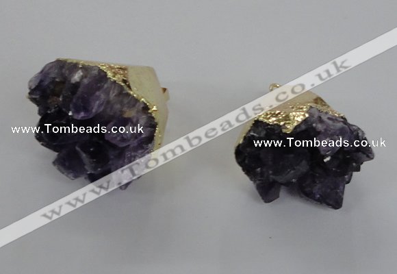 NGP2291 25*30mm - 30*35mm nuggets druzy amethyst pendants