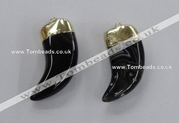 NGP2305 20*48mm - 22*50mm oxhorn agate gemstone pendants