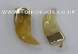 NGP2308 25*60mm - 28*65mm oxhorn agate gemstone pendants