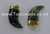 NGP2312 25*60mm - 28*65mm oxhorn agate gemstone pendants