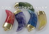 NGP2313 25*60mm - 28*65mm oxhorn agate gemstone pendants