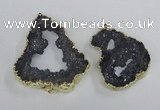 NGP2325 35*45mm - 45*55mm freeform plated druzy agate pendants