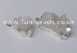 NGP2328 20*30mm - 25*35mm nuggets druzy quartz pendants