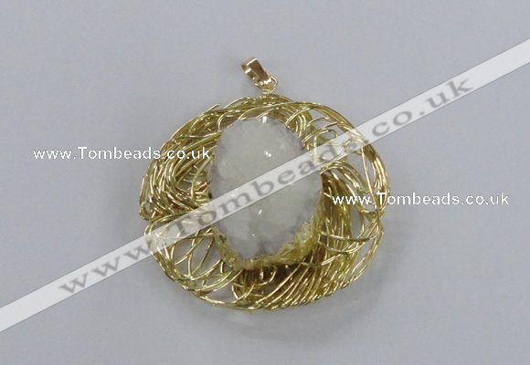 NGP2343 52mm - 55mm freeform druzy agate gemstone pendants