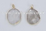 NGP2352 25*35mm - 35*45mm freeform quartz gemstone pendants