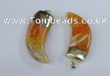 NGP2385 20*48mm - 22*50mm oxhorn agate gemstone pendants