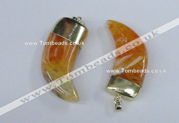 NGP2385 20*48mm - 22*50mm oxhorn agate gemstone pendants