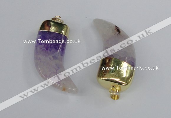 NGP2386 20*48mm - 22*50mm oxhorn agate gemstone pendants