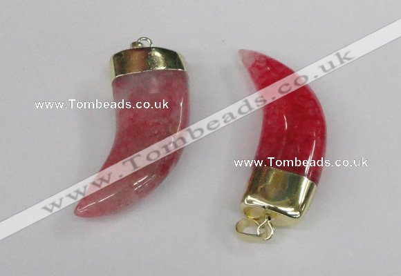 NGP2387 20*48mm - 22*50mm oxhorn agate gemstone pendants