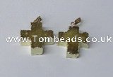 NGP2401 25*26mm - 27*28mm cross druzy agate pendants wholesale