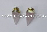 NGP2405 18*35mm - 20*40mm cone rose quartz pendants wholesale