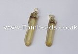 NGP2418 10*45mm - 12*55mm sticks dyed white crystal pendants