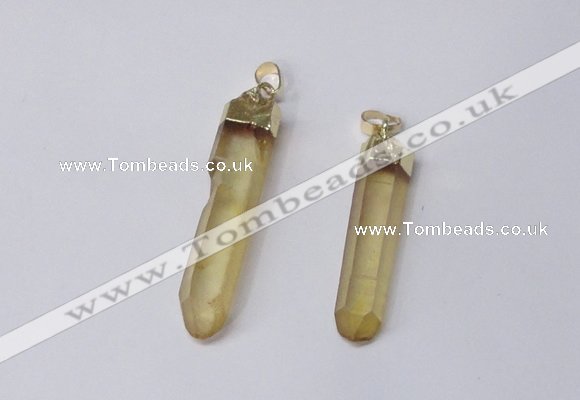 NGP2418 10*45mm - 12*55mm sticks dyed white crystal pendants