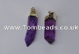 NGP2419 10*45mm - 12*55mm sticks dyed white crystal pendants