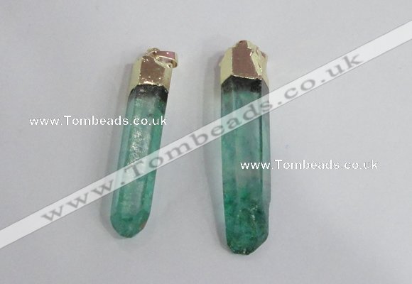 NGP2422 10*45mm - 12*55mm sticks dyed white crystal pendants