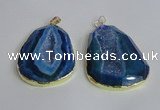 NGP2435 30*40mm - 40*45mm freeform druzy agate pendants wholesale