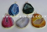 NGP2437 30*40mm - 40*45mm freeform druzy agate pendants wholesale