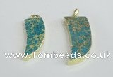 NGP2442 18*40mm - 20*50mm horn sea sediment jasper pendants