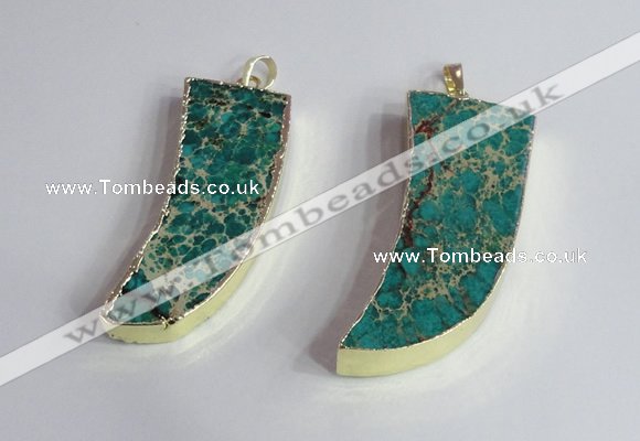 NGP2443 18*40mm - 20*50mm horn sea sediment jasper pendants