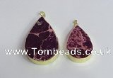 NGP2455 20*30mm - 30*35mm flat teardrop sea sediment jasper pendants