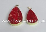 NGP2456 20*30mm - 30*35mm flat teardrop sea sediment jasper pendants