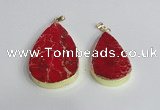 NGP2463 30*40mm - 40*50mm flat teardrop sea sediment jasper pendants