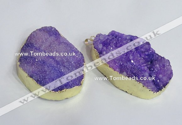 NGP2471 45*55mm - 50*65mm freeform druzy agate pendants wholesale