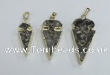 NGP2485 15*30mm - 22*40mm arrowhead ammonite gemstone pendants