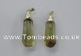 NGP2488 12*45mm - 15*50mm faceted nuggets lemon quartz pendants