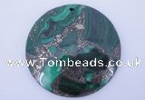 NGP250 7*45mm fashion malachite & pyrite gemstone pendants