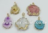 NGP2511 18*25mm - 30*40mm freeform druzy agate pendants