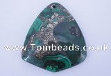 NGP252 40*50mm fashion malachite & pyrite gemstone pendants