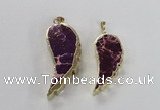 NGP2525 18*40mm - 22*55mm wing-shaped sea sediment jasper pendants