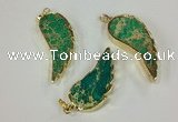 NGP2528 18*40mm - 22*55mm wing-shaped sea sediment jasper pendants