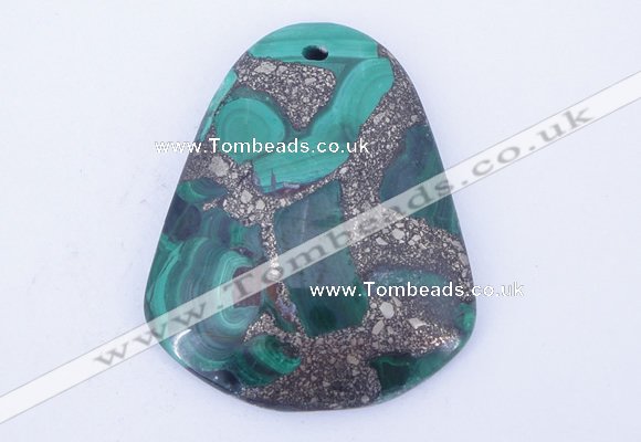 NGP253 38*47mm fashion malachite & pyrite gemstone pendants