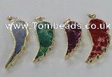 NGP2530 18*40mm - 22*55mm wing-shaped sea sediment jasper pendants