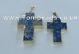 NGP2536 30*40mm - 40*50mm cross sea sediment jasper pendants