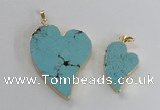 NGP2595 25*35mm - 35*45mm heart turquoise pendants wholesale