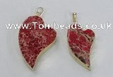 NGP2598 25*35mm - 35*45mm heart sea sediment jasper pendants