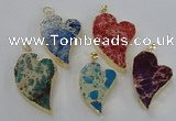 NGP2602 25*35mm - 35*45mm heart sea sediment jasper pendants