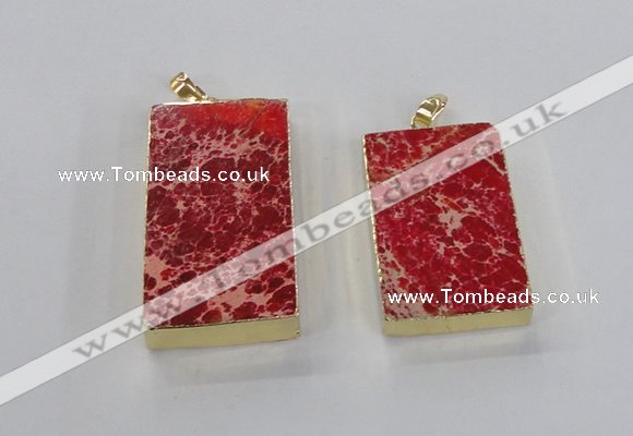 NGP2615 20*40mm - 25*45mm rectangle sea sediment jasper pendants