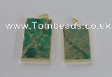 NGP2617 20*40mm - 25*45mm rectangle sea sediment jasper pendants